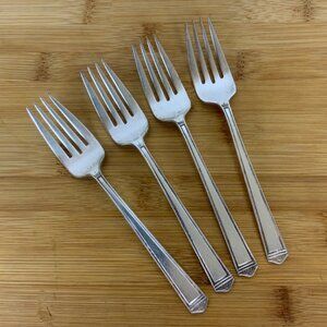 Rogers International Silver Anniversary Salad Forks Set of 4 Silver Plate 1923